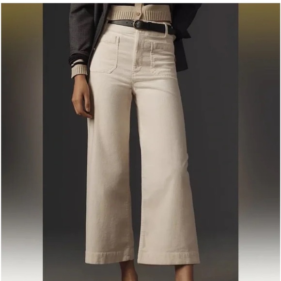 Anthropologie Maeve The Colette Wide Leg Corduroy Pants Size 34 - Picture 1 of 6